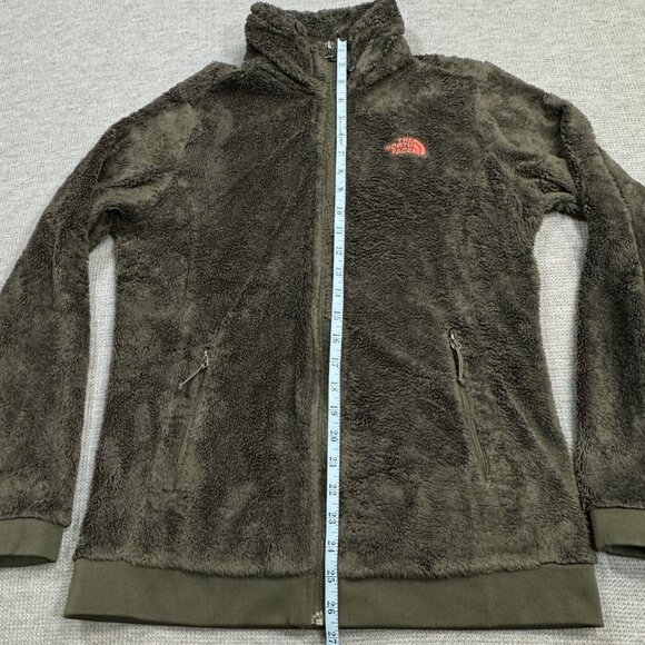 The North Face Womens Olive Green Full Zip Jacket Long Sleeve Fleece Mock Size M - Picture 15 of 16